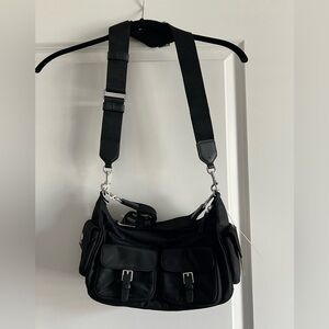 Tory Burch Black Nylon Shoulder Bag with Pockets